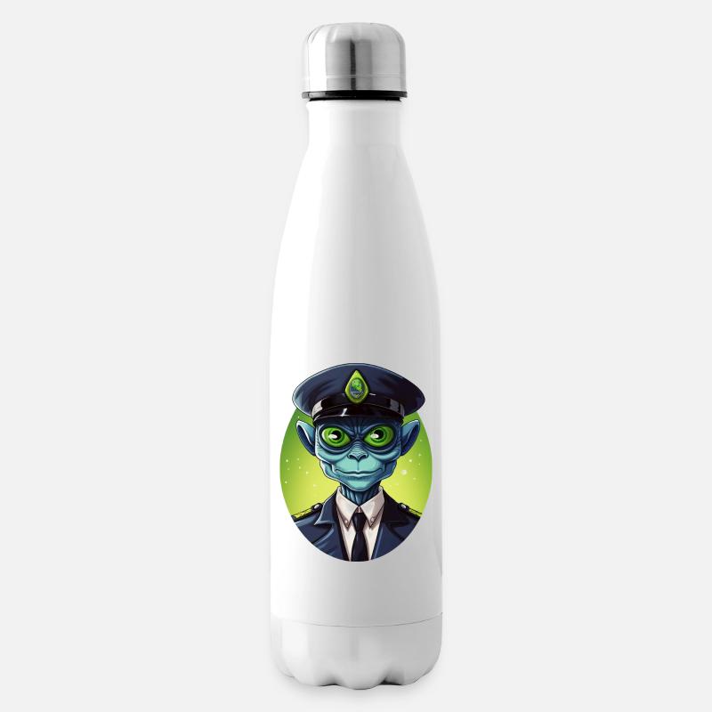 Alien Cop - Insulated Water Bottle - white