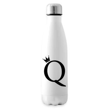 Q-Monogramm-Krone - Isolierflasche - Weiß - Rechts