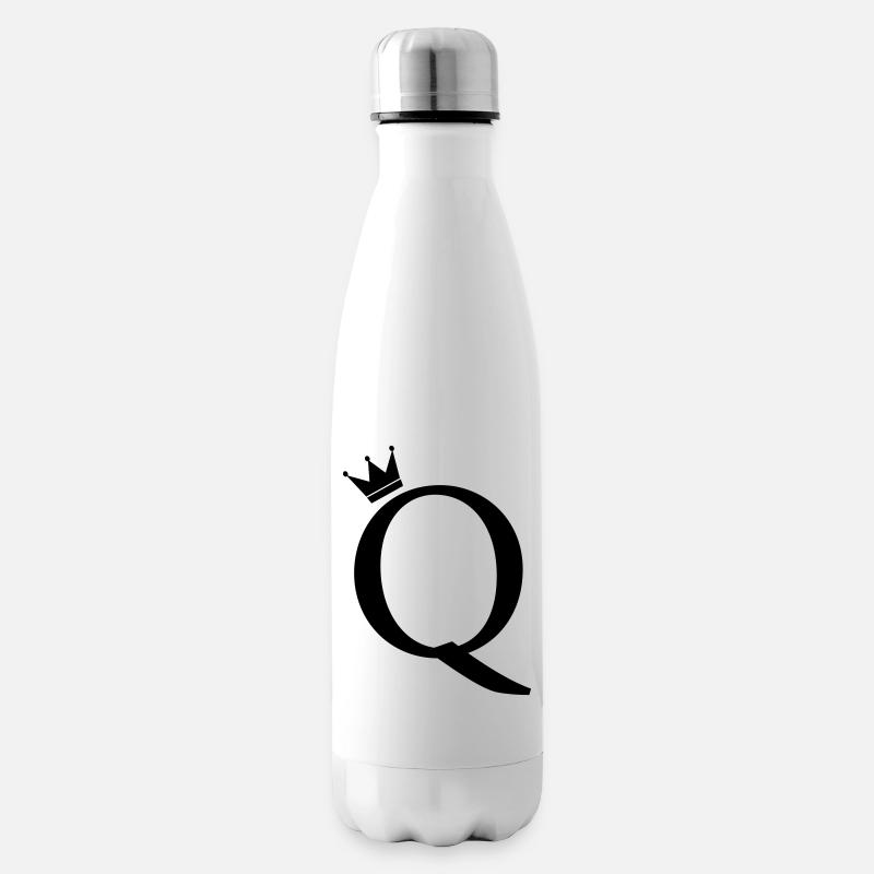Q-Monogramm-Krone - Isolierflasche - Weiß