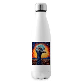 Autruche, Van Gogh, Nuit Étoilée, Animal, Oiseau - Bouteille isotherme - blanc - Droite