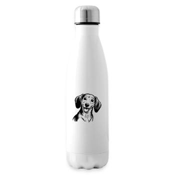 Freundlicher Dackel - Isolierflasche - Weiß - Rechts