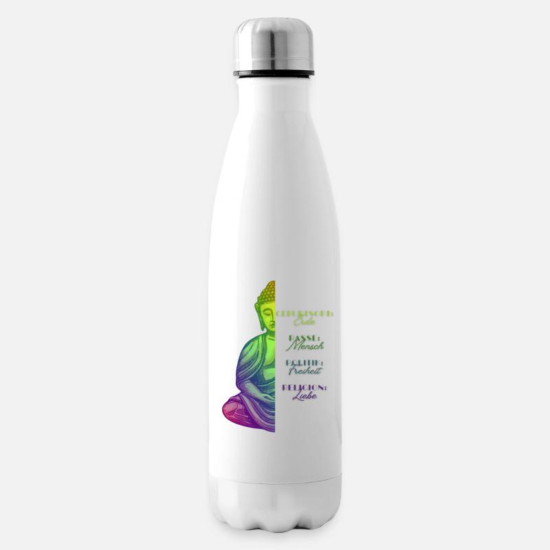 Buddha Farbpalette Erde Liebe Freiheit - Isolierflasche - Weiß