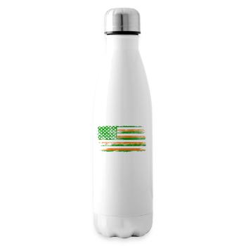 Irish American Saint Patrick's Day Flag Washed - Insulated Water Bottle - white - Right