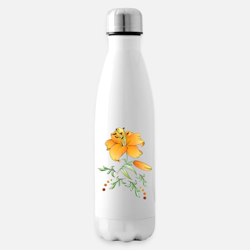Blume1 - Isolierflasche - Weiß