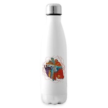 Un art abstrait vibrant aux lignes chaotiques - Bouteille isotherme - blanc - Droite