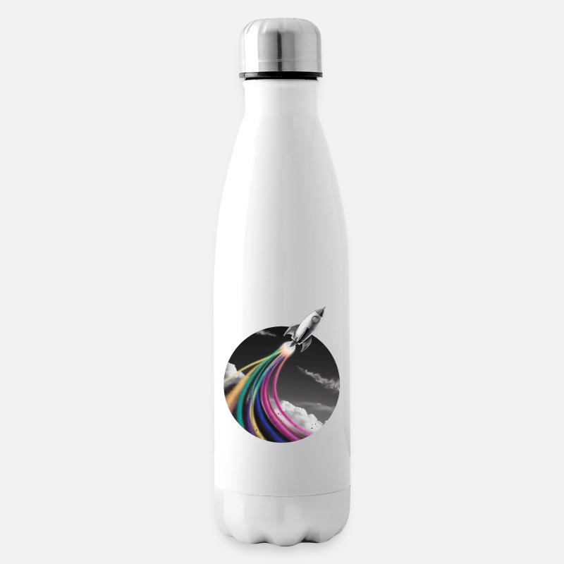 Bunte Sprüh Rakete - Isolierflasche - Weiß