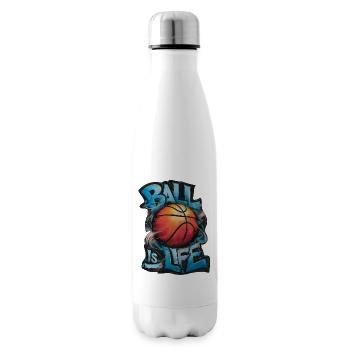 « Ball is Life » Basket-ball Graffiti Art - Bouteille isotherme - blanc - Droite