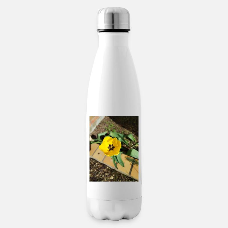 Tulipe jaune - Bouteille isotherme - blanc