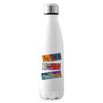 Un art abstrait vibrant aux tons lumineux - Bouteille isotherme - blanc - Droite