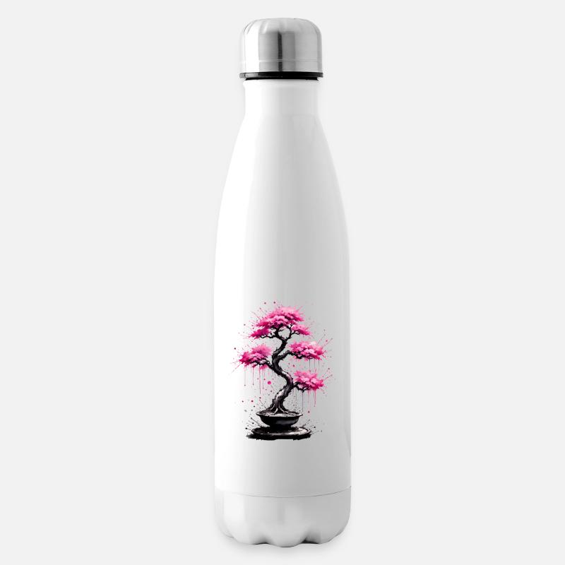 Rosa Bonsai Traum - Isolierflasche - Weiß