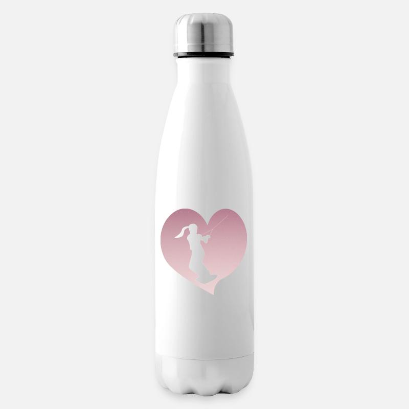 Wakeboarden Herz - Isolierflasche - Weiß