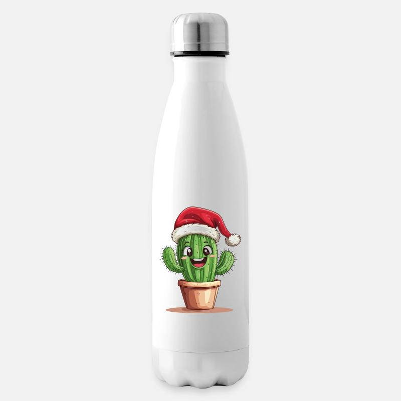Kaktus Weihnachten Weihnachtskaktus Nikolausmütze - Isolierflasche - Weiß