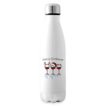 Christmas Red Wine - Merry Christmas - Insulated Water Bottle - white - Right
