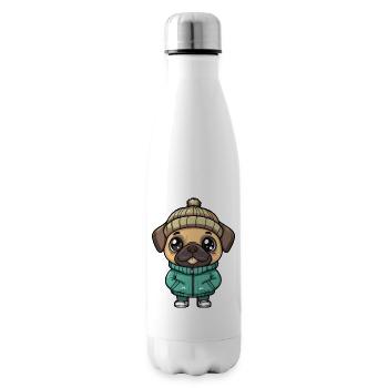 Mastiff chien dessin animé - Bouteille isotherme - blanc - Droite