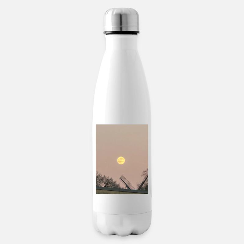 Roter Mond - Isolierflasche - Weiß