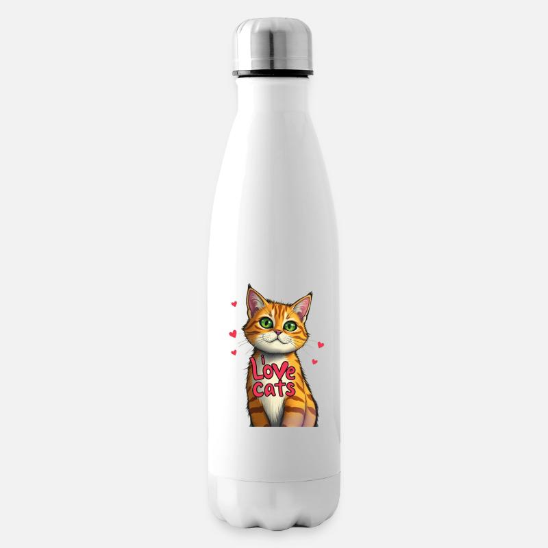 I love cats pic - Isolierflasche - Weiß
