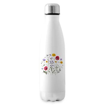 Wildflower Circle: Colorful Natural Beauty - Insulated Water Bottle - white - Right