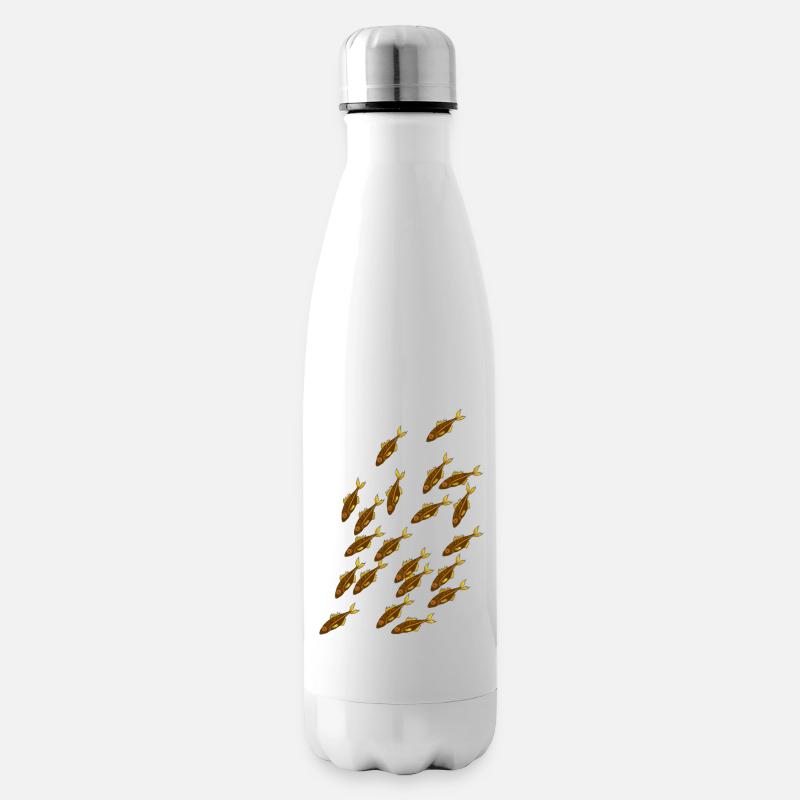 Fischschwarm - Isolierflasche - Weiß
