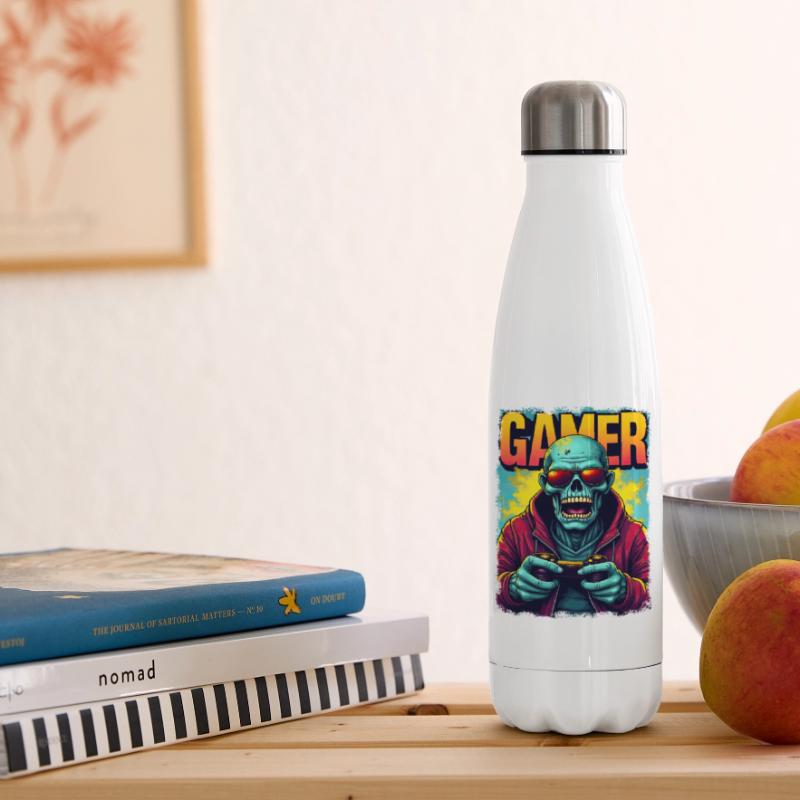 Zocker-Zombie mit Controller Isolierflasche