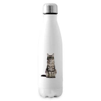 Chat tigré à lunettes – Wild at Heart - Bouteille isotherme - blanc - Droite