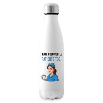 Coffee cold, patience at the end: care stress! - Insulated Water Bottle - white - Right