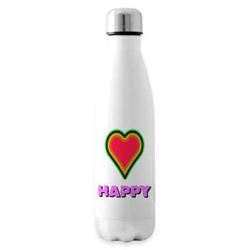 Glowing heart with happiness symbolism - Insulated Water Bottle - white - Right
