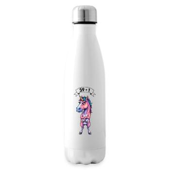Cadeau d’anniversaire 40 – 39 + 1 licorne - Bouteille isotherme - blanc - Droite