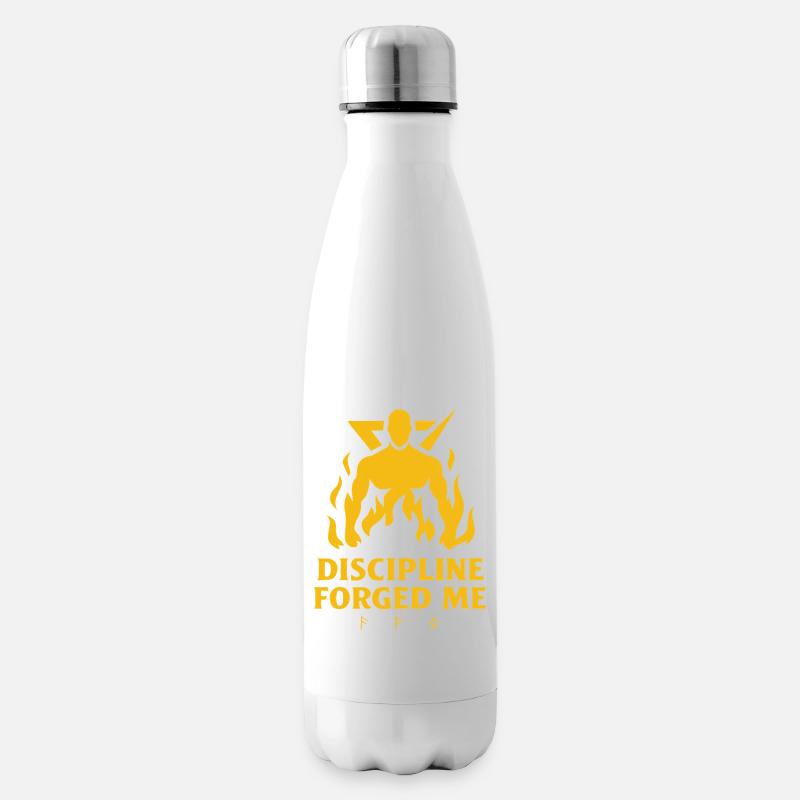 La discipline m’a forgé – T-shirt Force & Motivation - Bouteille isotherme - blanc