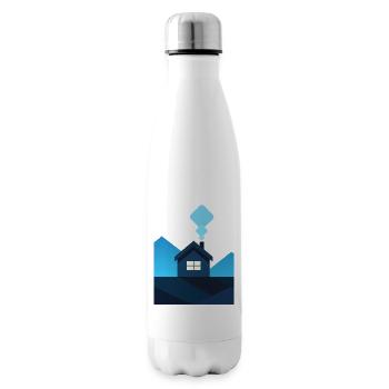 Abstraktes minimalistisches Haus in Blau - Isolierflasche - Weiß - Rechts