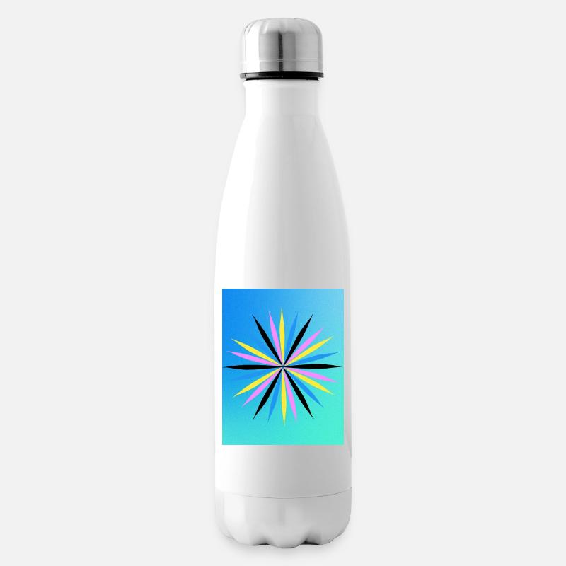 Lebendiges geometrisches Starburst-Design - Isolierflasche - Weiß