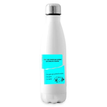 Citation Humoristique Matinales d'un râleur - Bouteille isotherme - blanc - Droite