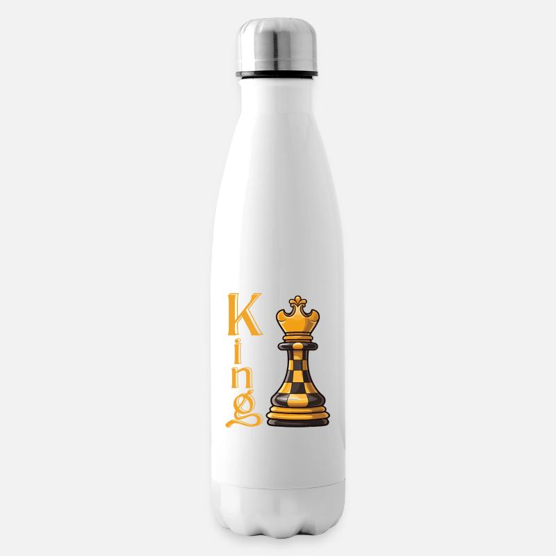 Schachkönig Eleganz - Isolierflasche - Weiß