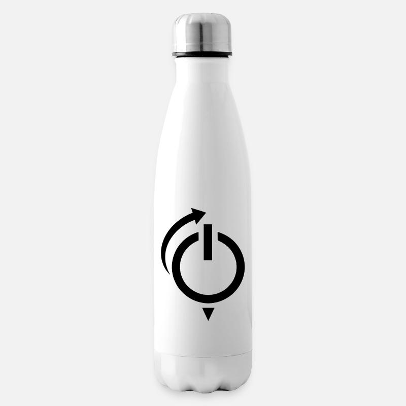 Netzschalter Neustart-Logo - Isolierflasche - Weiß