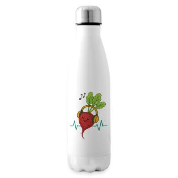 Beet Beats and Headphones - Insulated Water Bottle - white - Right