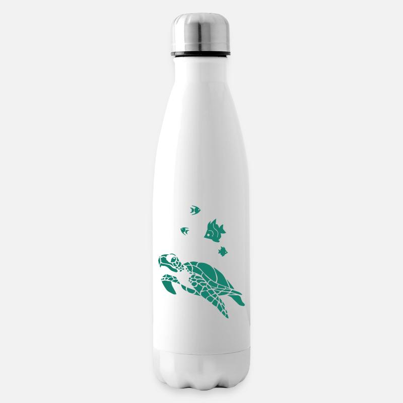 Turtle anf Flag fish - Isolierflasche - Weiß