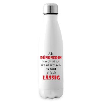 Bündnerin Lässig Spruch - Isolierflasche - Weiß - Rechts