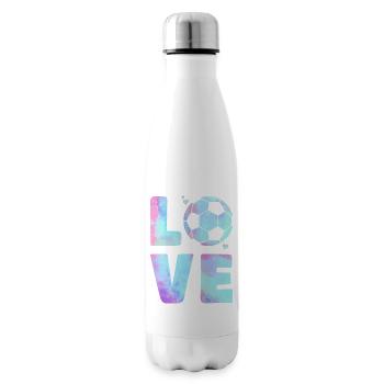 Love Football T-Shirt – Sport & Heart Design - Insulated Water Bottle - white - Right