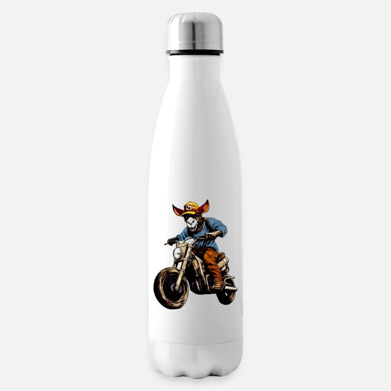 Esel Motorrad - Isolierflasche - Weiß