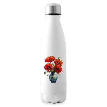 Vase mit Mohnblumen - Isolierflasche - Weiß - Rechts