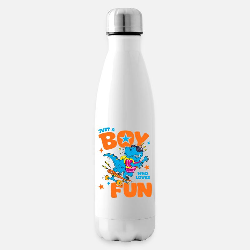 Einfach ein Junge, der Spaß liebt, lustiges Hemd-Kind - Isolierflasche - Weiß