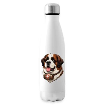 Cadeau de la chemise Saint-Bernard pour les amateurs de chiens - Bouteille isotherme - blanc - Droite