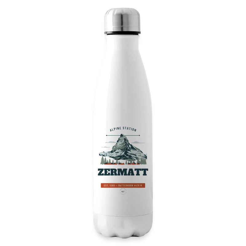 Zermatt badge on a insulated water bottle