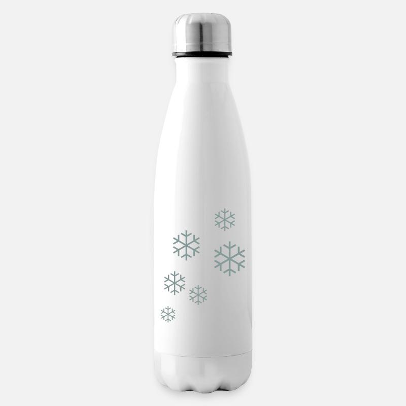 Schneeflocken - Isolierflasche - Weiß