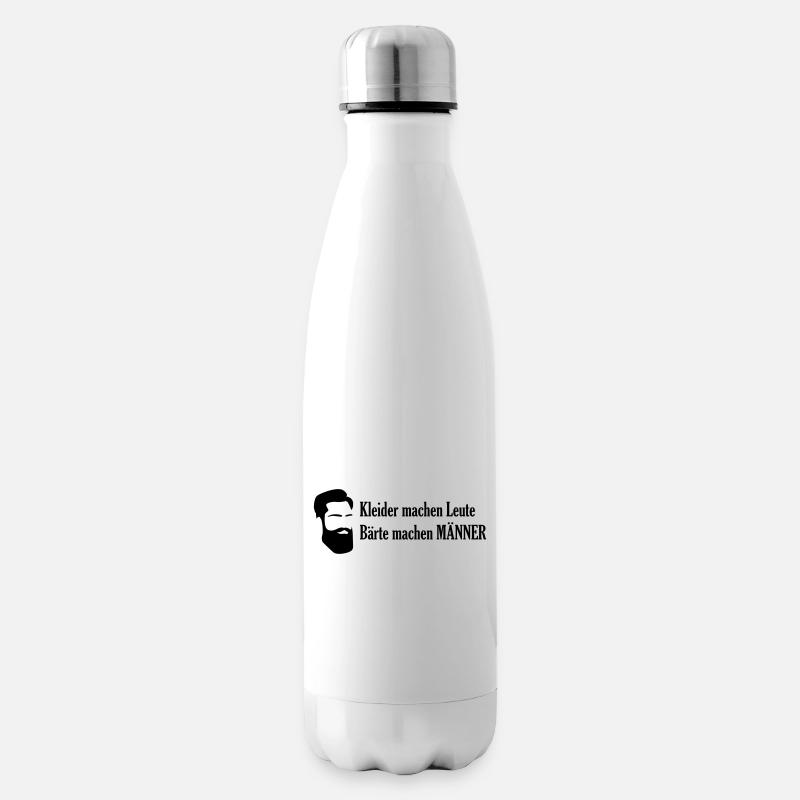 Kleider machen Leute Bärte machen Männer - Isolierflasche - Weiß