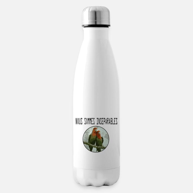inséparables amour love - Bouteille isotherme - blanc