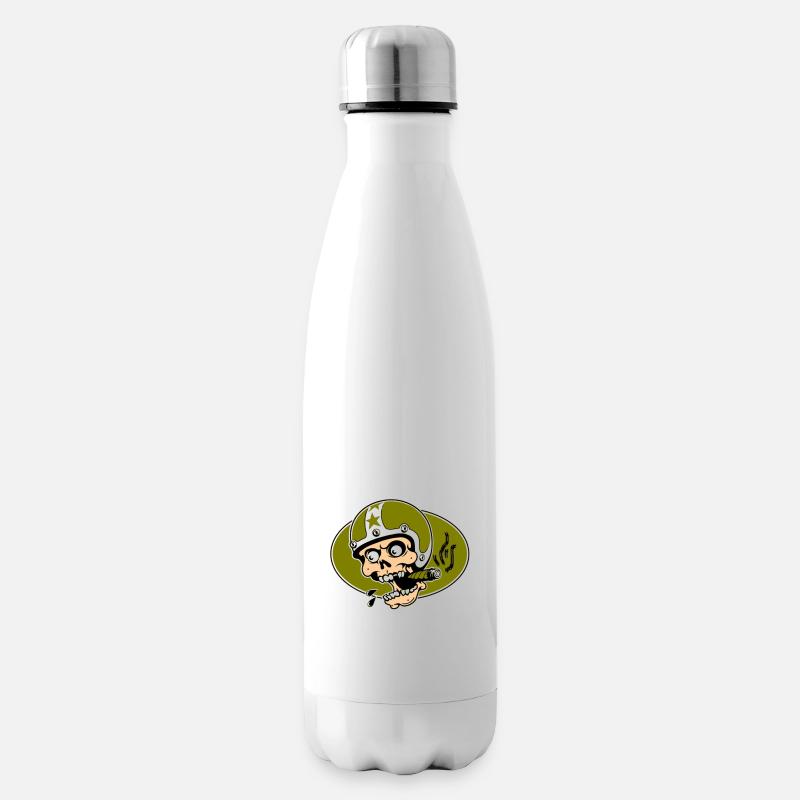 road skull - Bouteille isotherme - blanc