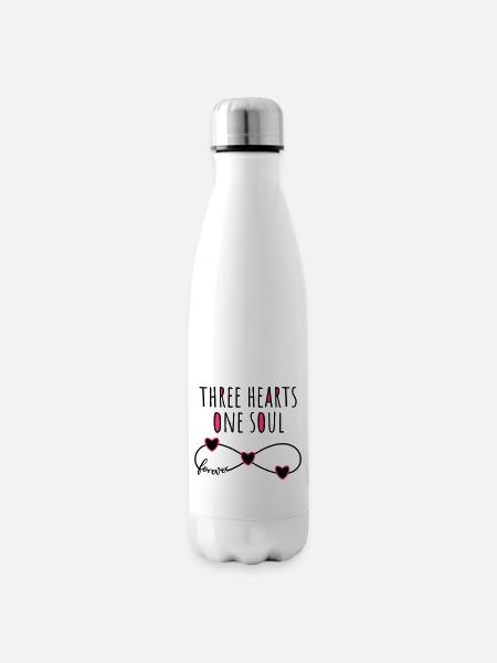 3 Herzen Seele Infinity forever für drei Freunde - Isolierflasche - Weiß
