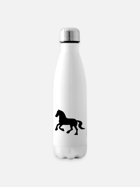 Friese / Kaltblut Pferd - Isolierflasche - Weiß