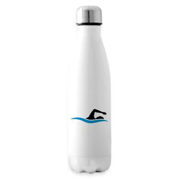 logo schwarz schwimmen schwimmer verein team wasse - Isolierflasche - Weiß - Rechts