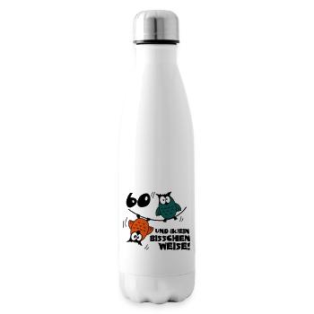 Geburtstag 60 und kein bisschen Weise, Eulen - Isolierflasche - Weiß - Rechts